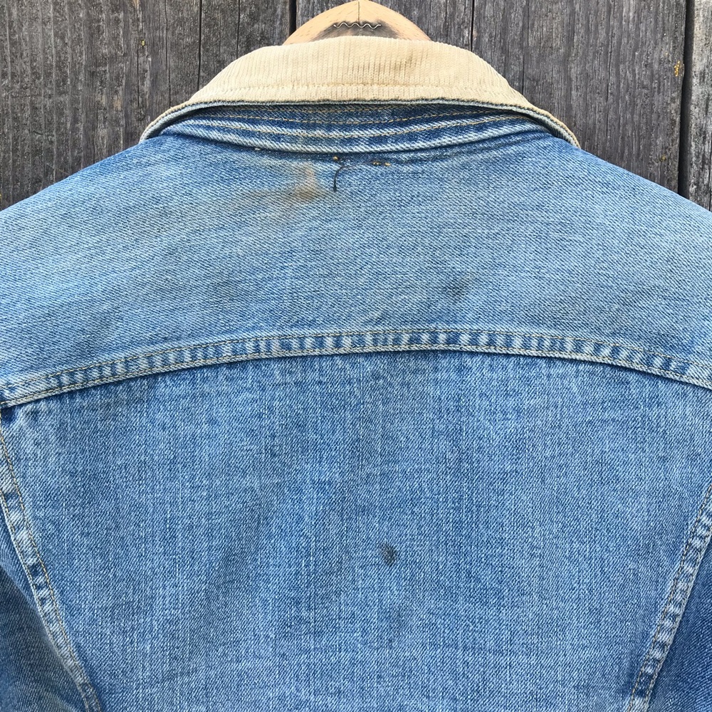 Vintage 60s-70s Lee Storm Rider Blanket Lined Denim Trucker Rancher Jacket S-M - Picture 7 of 10